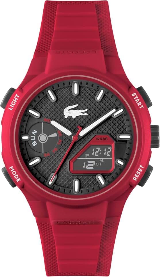 Lacoste LC33 Kollektion Analoge-Digitale Multifunktions-Quarzuhr mit Silikonarmband