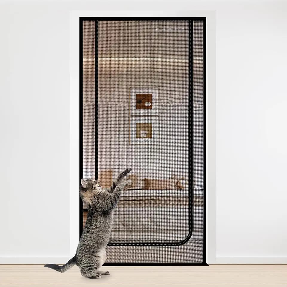 Katzengitter Balkontür Mit Reißverschluss, Fliegengitter Balkontür Für Katzen Und Hunde, Haustiersichere Mesh Tür, Katzennetz Für Balkon, Einfach Zu Montieren Für Wohnzimmer Und Balkon