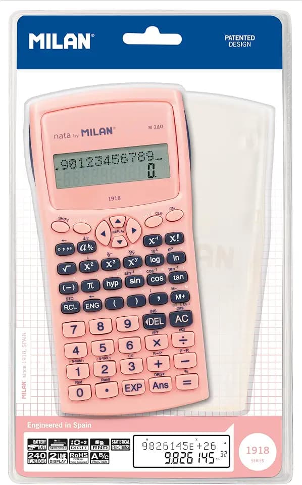 MILAN® Wissenschaftlicher Taschenrechner M240 Serie 1918, Rosa