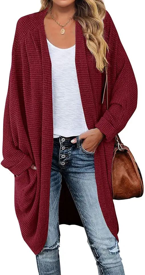 MEROKEETY Cardigan Sweaters for Women Oversized Long Cardigans Fall Outfits
