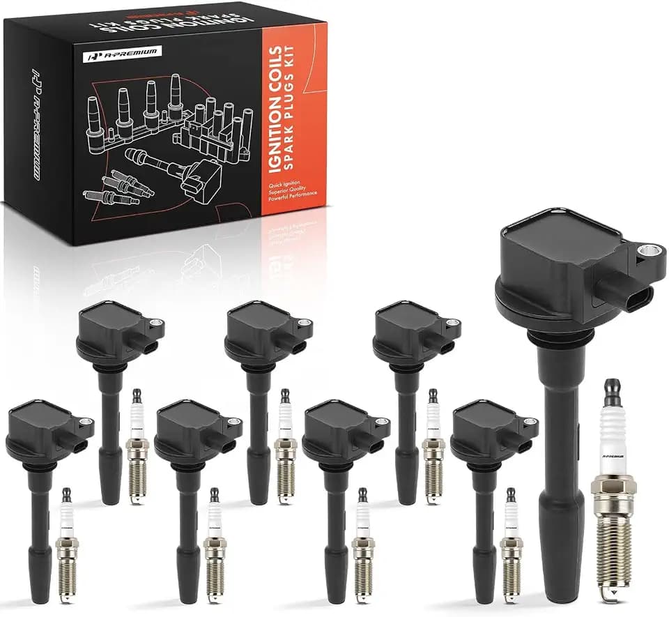 A-Premium Set of 8 Ignition Coil Pack and Iridium Spark Plugs