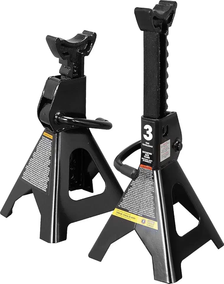 Torin 3 Ton Steel Jack Stands, 11.2"-16.7" Adjustable Height, 2 Pack, Black