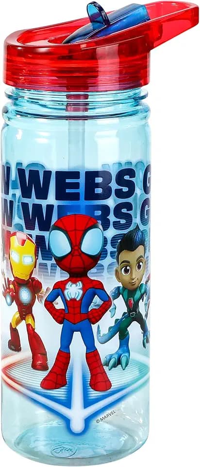 Spidey and His Amazing Friends Trinkflasche für Kinder, Schule, aus strapazierfähigem Tritan, wiederverwendbar, BPA-frei, 580 ml