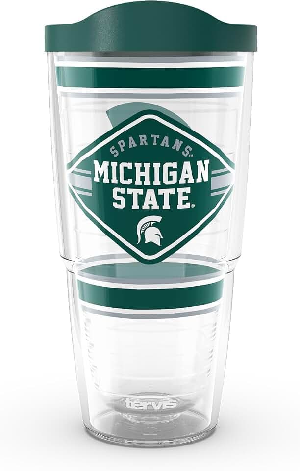 Tervis Michigan State Spartans - First String Made in USA Double Walled Insulated Tumbler Travel Cup Keeps Drinks Cold & Hot, 24oz, Classic