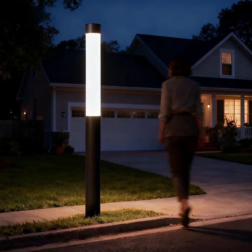 SkyGlow 71" Lamp Post Light, 120V Line Voltage Aluminum LED IP55 Waterproof Outdoor Landscape Bollard Lights Modern Curb Appeal for Garden Lawn Pathway Path Patio Courtyard Driveway Decoration