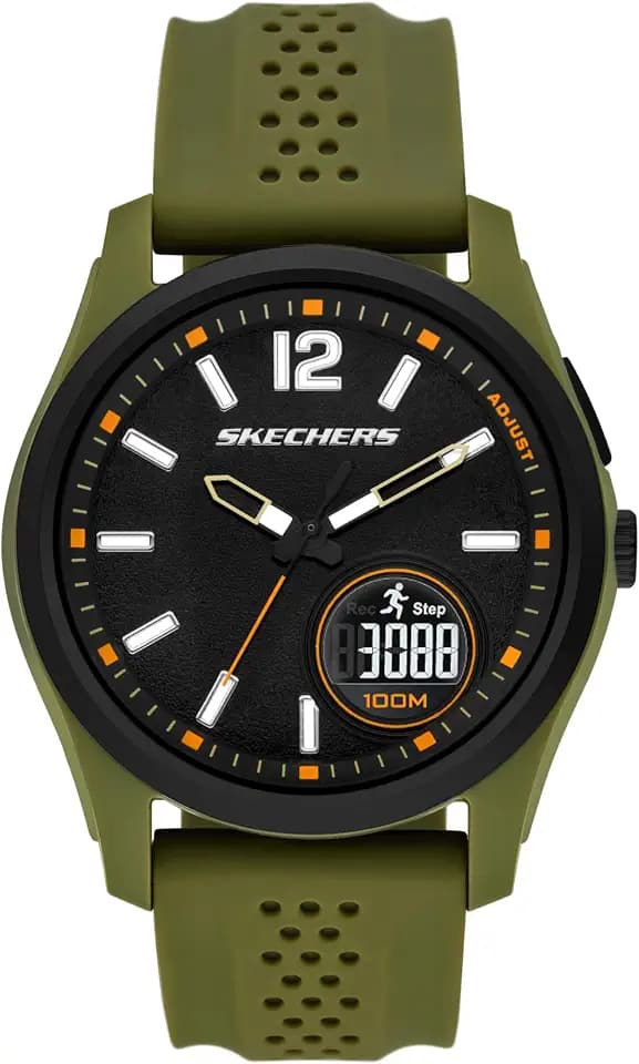 Skechers Men's Sellas Analog-Digital Green Silicone Watch (Model: SR5270)