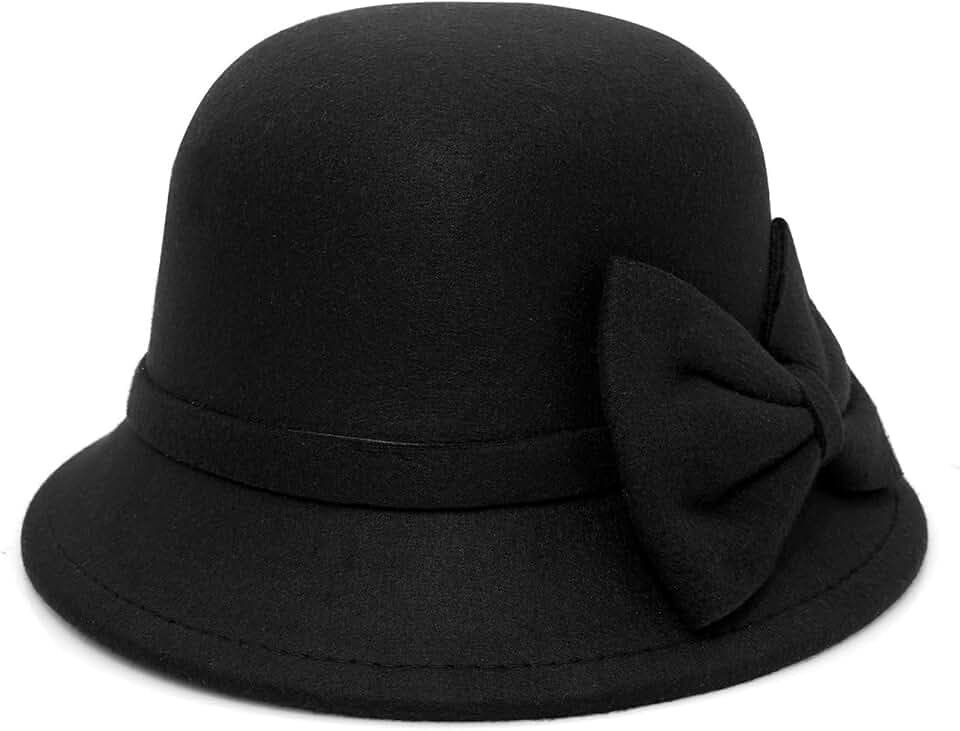 Damenhut aus Filz, mit Schleife, Fedora, Fischerhut, 1920er-Jahre, Vintage-Stil, Derby-Kirchenhüte
