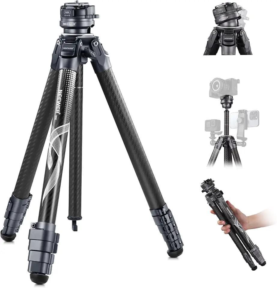 NEEWER LITETRIP LT32 62" Travel Tripod Carbon Fiber with +/-5° Leveling