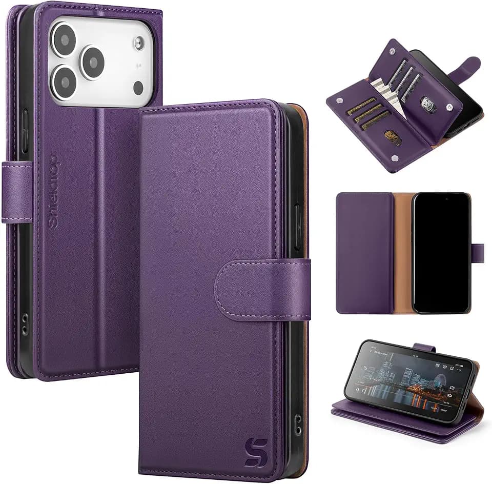 Shieldtop for iPhone 18 Pro Max / 17 Pro Max Phone Wallet Case,Dark Purple