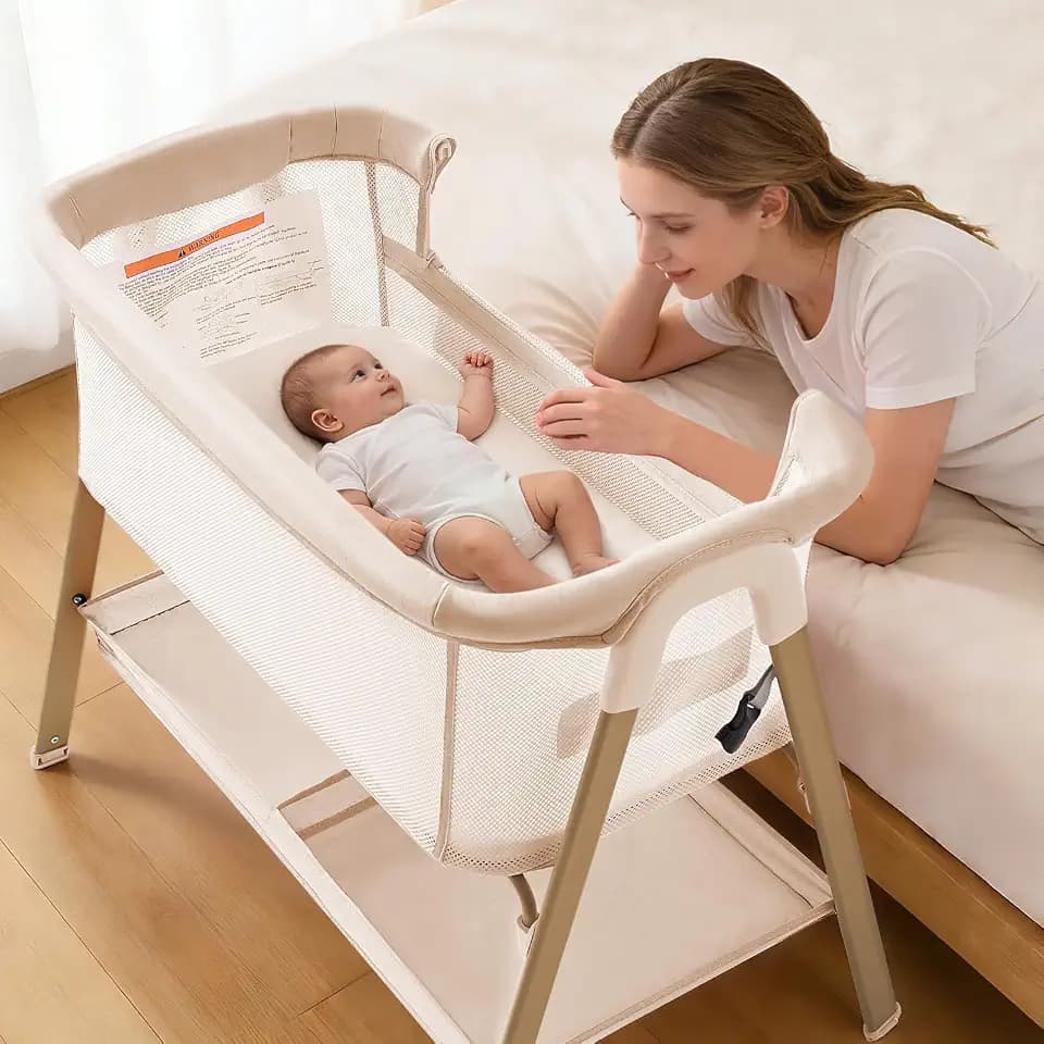 Babybett 3-in-1 Beistellbett mit Matratze für Neugeborene bis 9 kg
