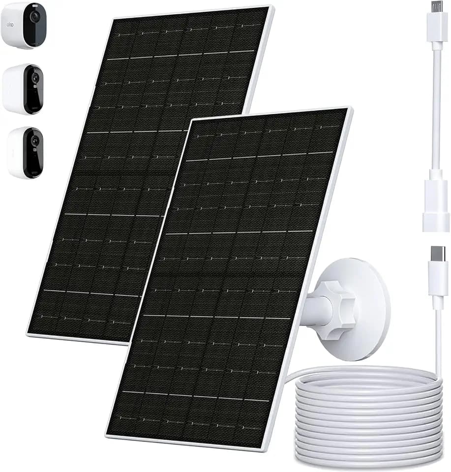 FUTUREZEN 6W Solar Panel for Arlo Essential 2K/XL/Spotlight Cam, 2 Pack