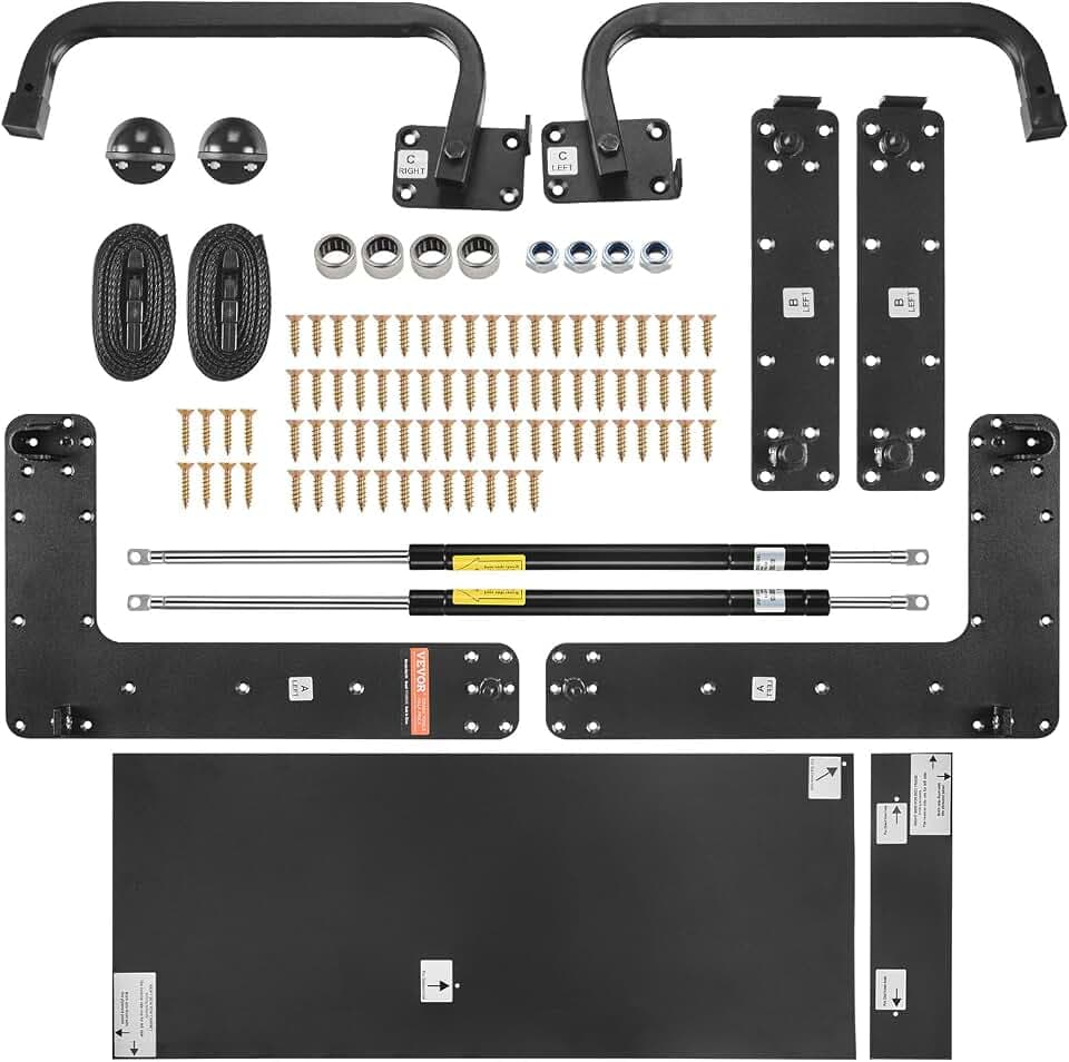 VEVOR Schrankbettfedern Mechanismus 2185 x 1700 x 2210 mm, Murphy-Bett-Bausatz, Queen Deluxe, DIY-Bausatz mechanische Hardware für Wandbetten, pneumatische Hebel-Bettstütze, Klappschrank-Wandbett