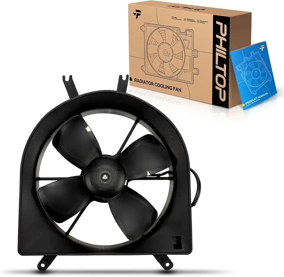 PHILTOP 620217 Radiator Cooling Fan Assembly, Compatible with 1999-2000 Civic, Replace # 620217, 19015-P08-003, 19030, 19020-P08-003, 19015-P08-013