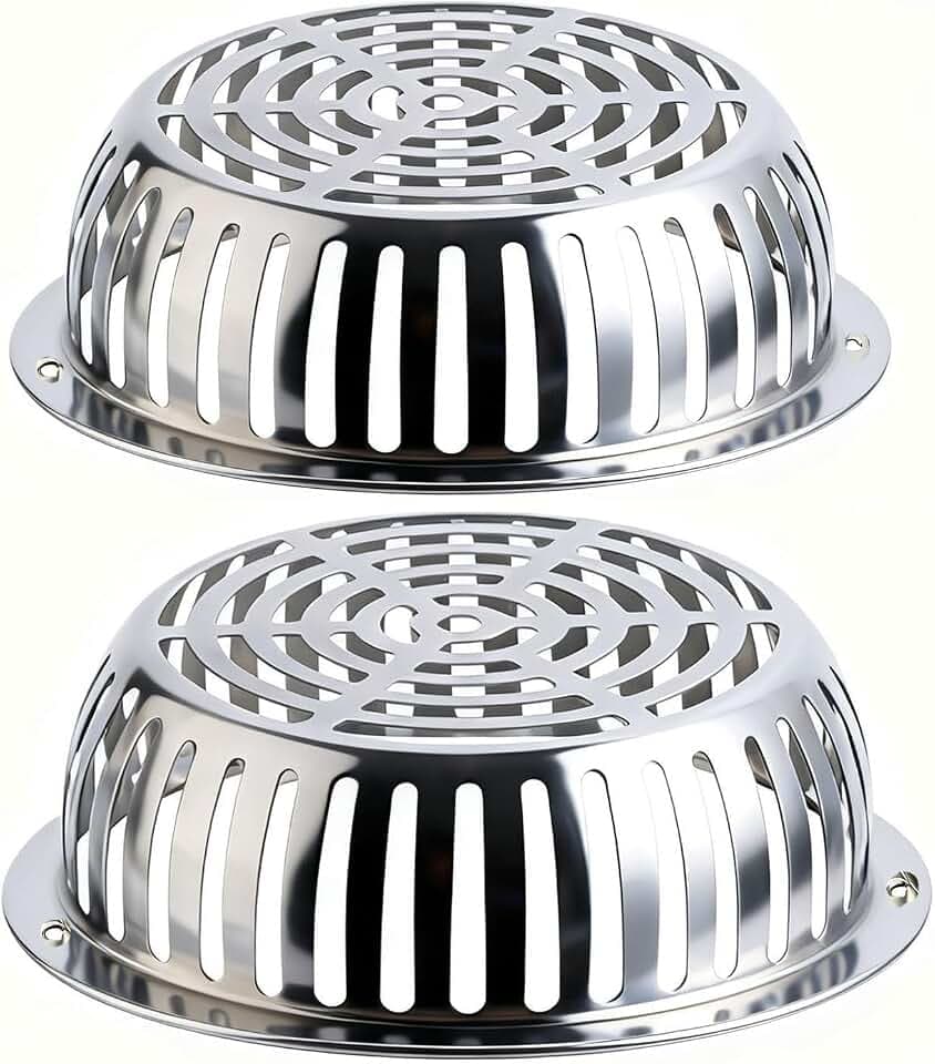 SUS304 Stainless Steel Roof Dome Drain Cover Strainer Anti-Clogging Atrium Grate 2pcs/pk (Φ: 8.5 inch)