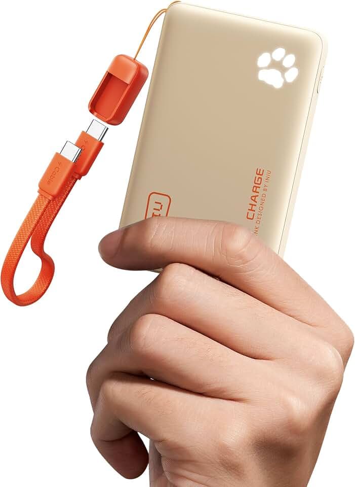 INIU 10000mAh 45W Fast Charging Portable Charger, Smaller Travel Power Bank