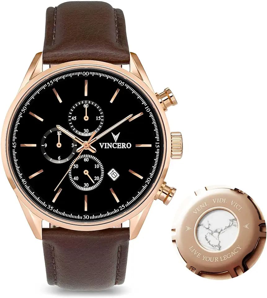Vincero Luxus Chrono S Herren Armbanduhr - 43mm Chronograph Uhr - Japanisches Quarz Uhrwerk