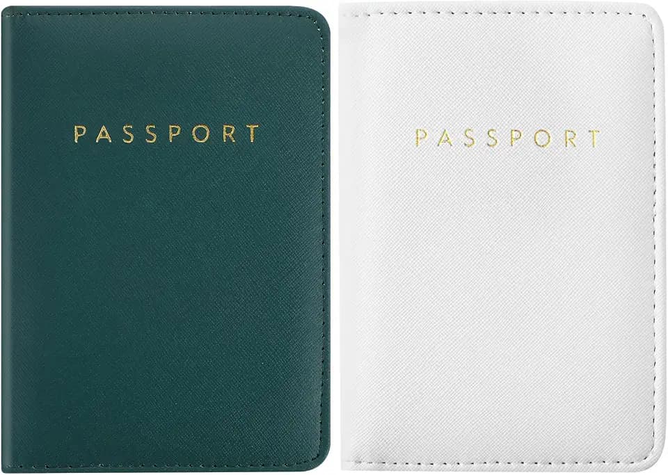 Frienda 2 Pcs Passport Holder Covers Waterproof Leather
