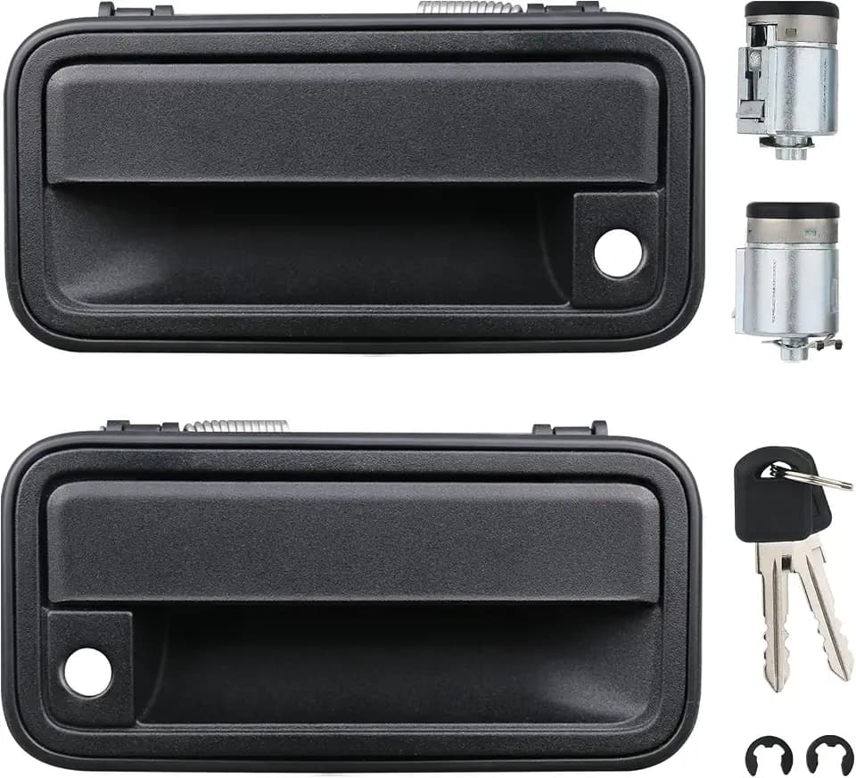 APPERFiT All Metal Exterior Door Handles w/Key Lock Cylinders Compatible with 1995-2000 Chevrolet Chevy/GMC C1500 C2500 C3500 K1500 K2500 K3500 Suburban Tahoe Yukon 15742229 15742230