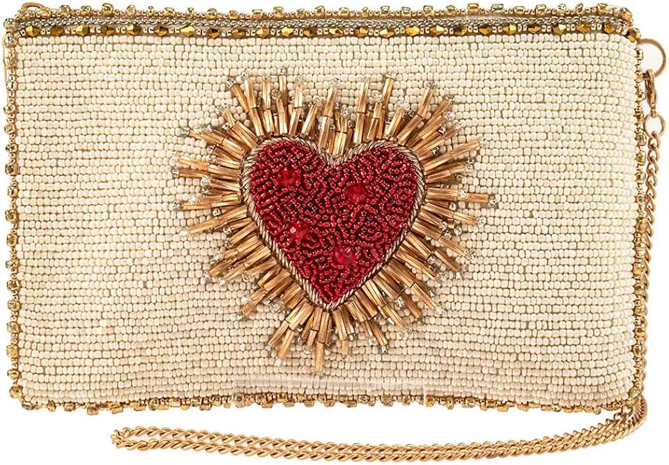 Mary Frances Heart Burst Beaded Crossbody Phone Bag, Multicolor