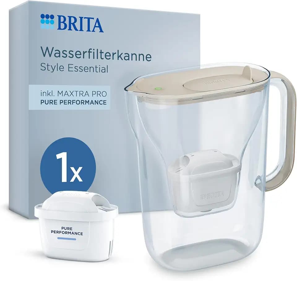 BRITA Wasserfilter-Kanne MAXTRA Style Essential, 1x Pure Performance Filter