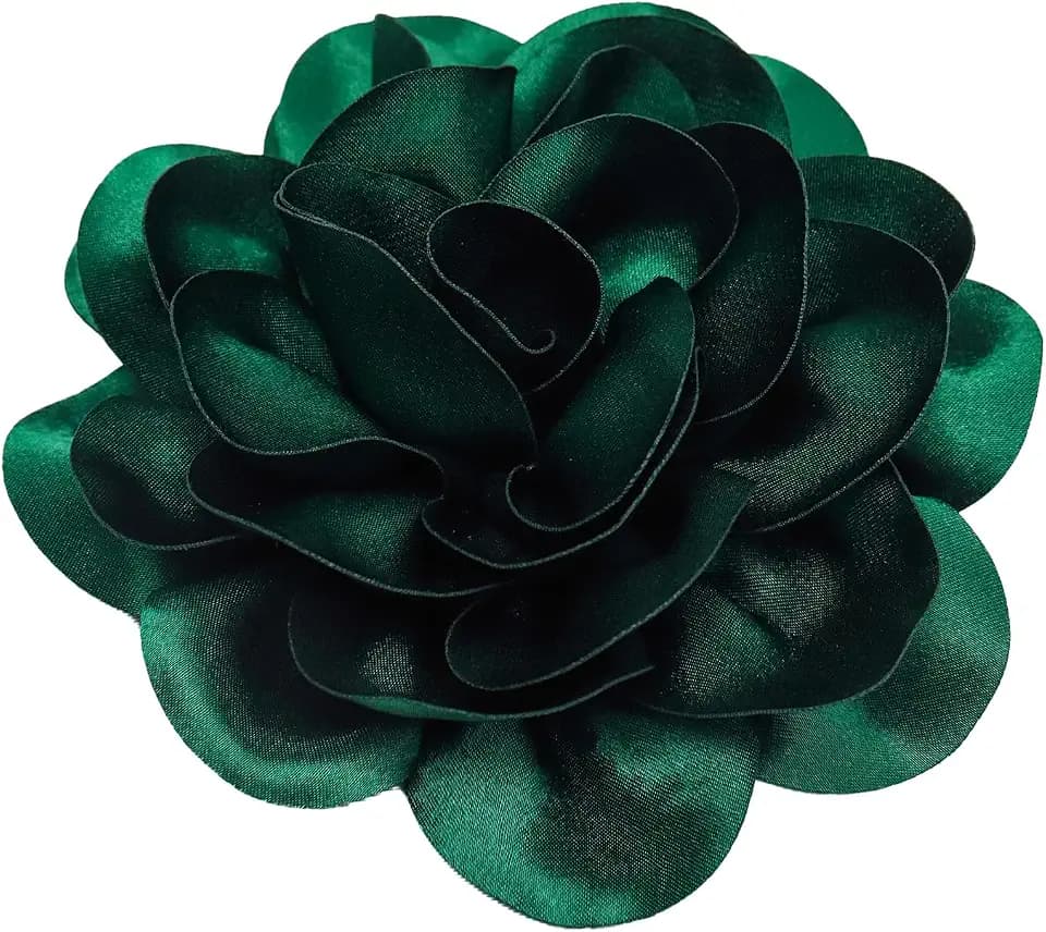 7.5in Extra Large Rose Brooch Valentine's Day Exquisite Shiny Satin Camellia Brooch Oversized Flower Brooch Lapel Pin,Suitable For Women Dance Banquet Wedding Hair Clothing Accessories