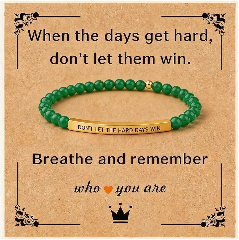 Dont Let The Hard Days Win Bracelet for Women Men Engraved Beaded Bracelet Motivational Inspirational Bracelets Inspirational Gifts for Hard Times Jewelry Gift