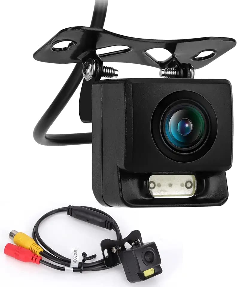 Pyle Rear View Backup Camera for Car – Compact Reverse Cam with Distance Scale Lines,Night Vision, 170° Tilt-Adjustable Lens, IP67 Waterproof,12V RCA Video Output – Universal Fit for All Vehicle Types