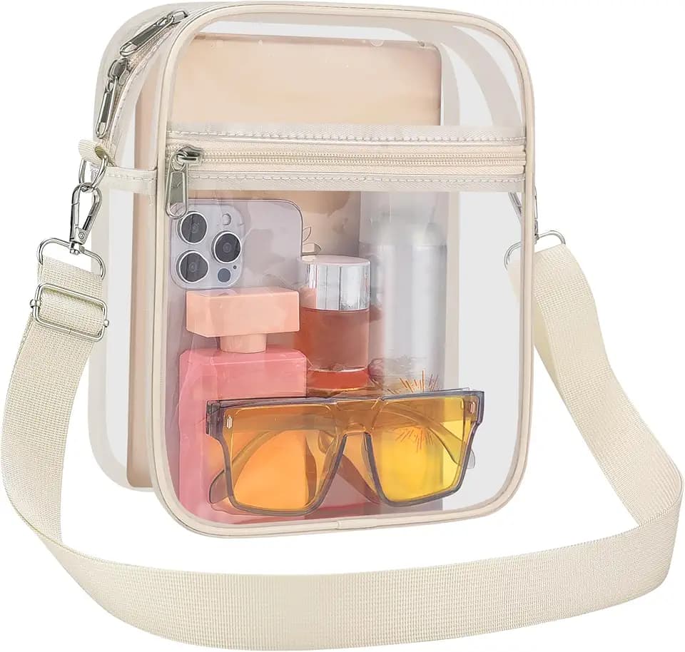 USPECLARE Clear Purse for Stadium Events Transparent Messenger Bag
