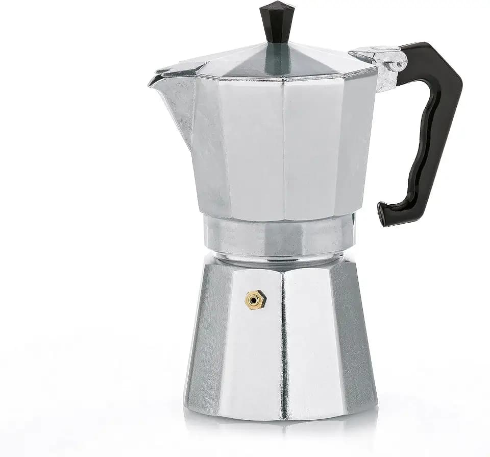 kela Espressokocher für 3 Tassen ITALIA, kleine Espressokanne 150ml, Mokkakanne Kaffeekocher Aluminium matt, Espressomaschine, nicht induktionsgeeignet