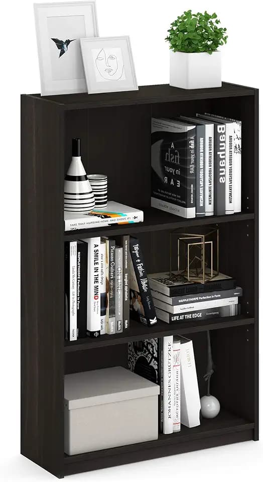 Furinno Jaya Bücherregal mit 3 verstellbaren Regalböden, Espresso