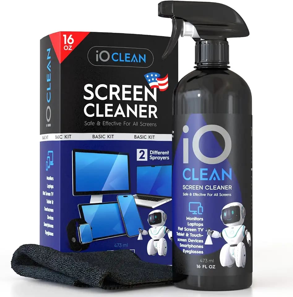 iO CLEAN 16oz Screen Cleaner Spray – Best Large Cleaning Kit