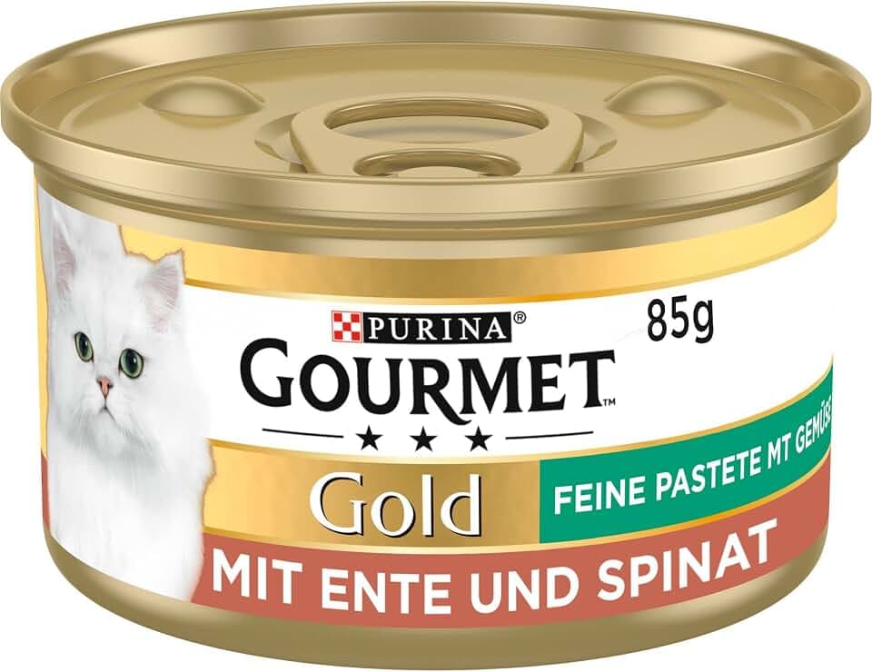 GOURMET Gold Feine Pastete mit Gemüse, mit Ente und Spinat, 12 x 85g