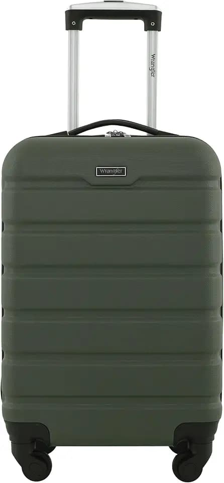 Wrangler 22" Hardside Spinner Carry-On Luggage, Olive