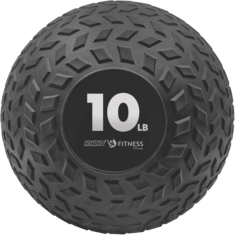 Champion Sports Rhino Fitness Slam Ball – Sand-Filled, Bounce-Resistant Ball for Strength & Conditioning, 6–50 lb