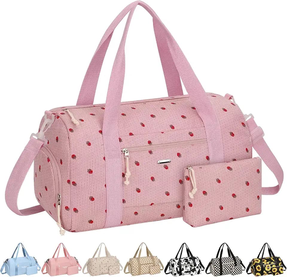 Vankor Gym Bag for Women with Shoe Compartment, Roomy Trendy Cute Dance Bag