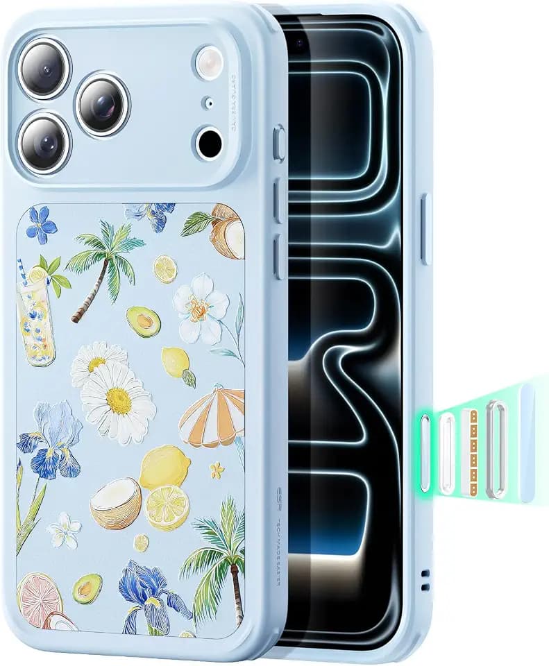 ESR Classic Hybrid for iPhone 18 Pro/17 Pro Case Girly, Light Blue