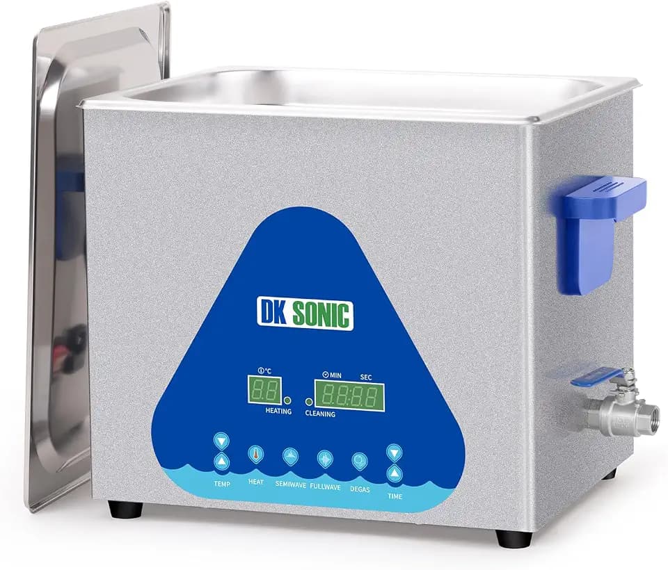 DK SONIC Ultraschallreiniger, 10L 240W Industrieller Ultraschallreinigungsgerät mit Heizung und Timer, Digitaler Steuerung und Korb, mehrere Funktionen für Motorradmotoren, Vergaser, Ketten