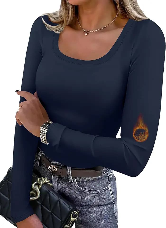 WIHOLL Long Sleeve Thermal Shirts for Women Fall Tops