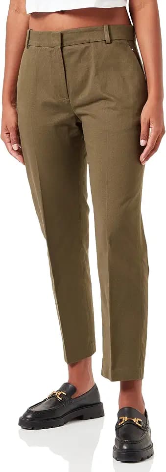Tommy Hilfiger Damen Gewebte Hosen Essential Slim Straight Co Chino Ww0ww39866