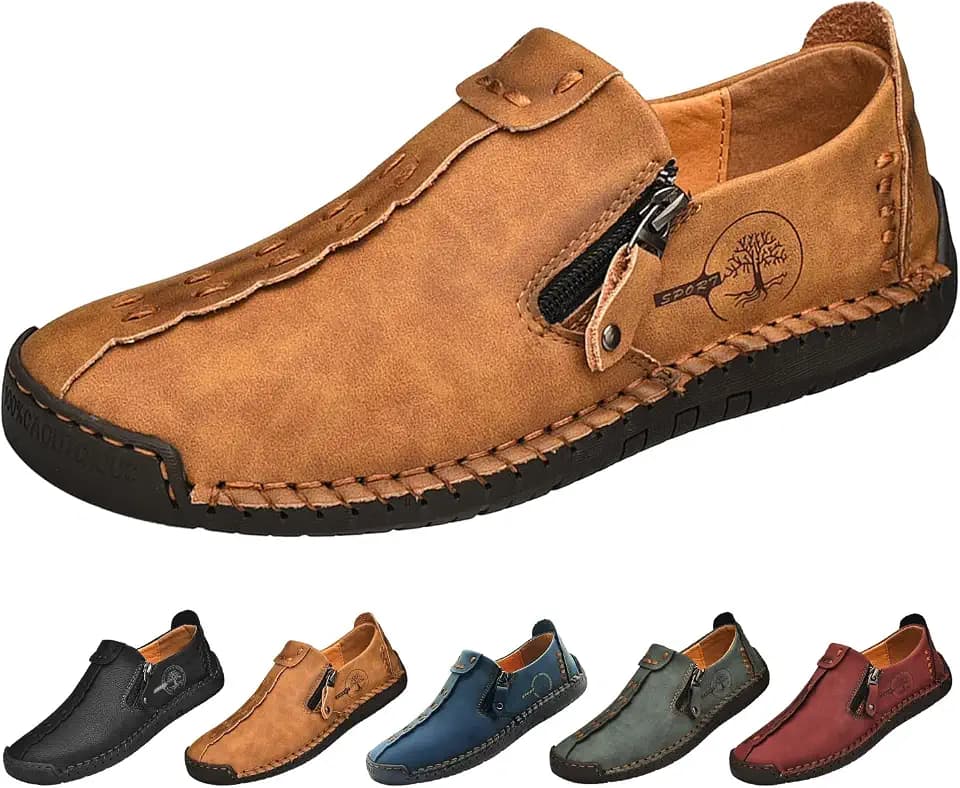 Men's Casual Dress Zipper Chukka Boots Driving Shoes