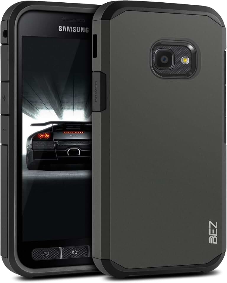 BEZ® Hülle für Xcover 4 Hülle, Hülle für Xcover 4S Hülle, Stoßfestes Kompatibel für Samsung Galaxy Xcover 4 / 4s, [Heavy Duty Serie] Outdoor Dual Layer Armor Case Schutzhülle Robuste - Grau