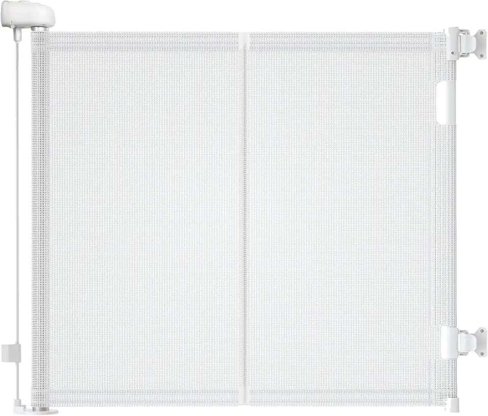 Treppenschutzgitter Ausziehbare für Babys,0-140 cm,83 cm Hoch Baby Absperrgitter Treppenschutzrollo,Einhändig Bedienbar,Geeignet für Treppen/Türen/Innen & Außen türschutzgitter (140cm/weiß)