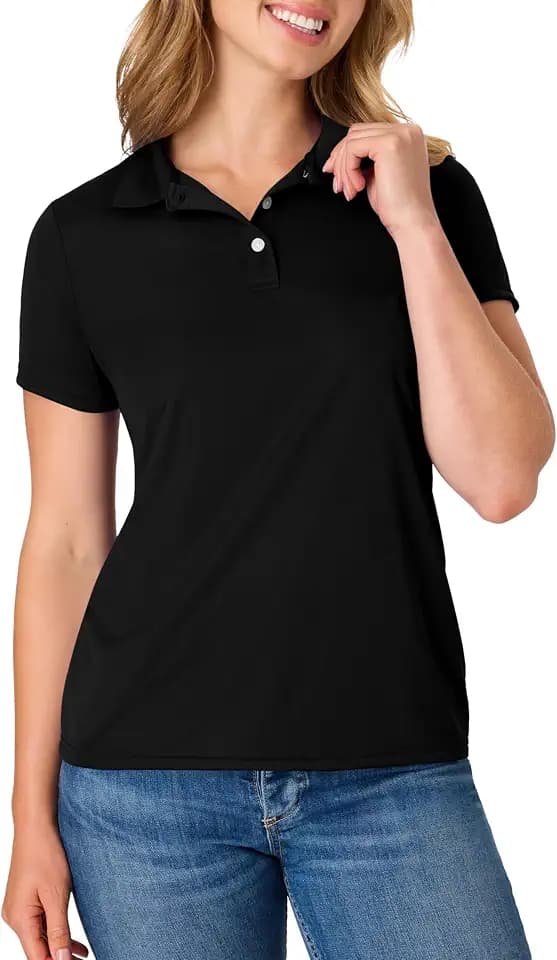 Hanes womens Performance Polo, Single or 3-Pack, Sport Cool DRI Moisture-Wicking Polo Shirt, 40+ UPF Protection