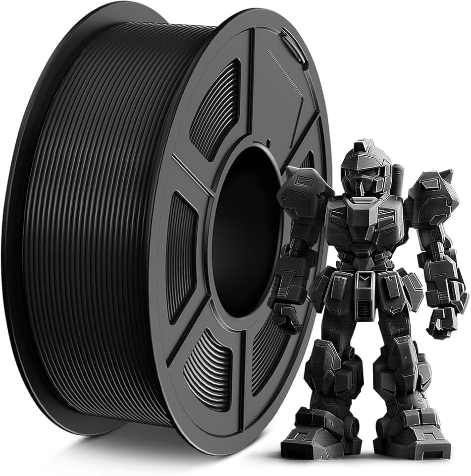 TECBEARS PETG Filament 1.75 mm Schwarz, Stärker Zähigkeit PETG 3D Drucker Filament, 1kg Spule, Maßgenauigkeit +/- 0,02 mm, Kompatibel mit FDM Drucker