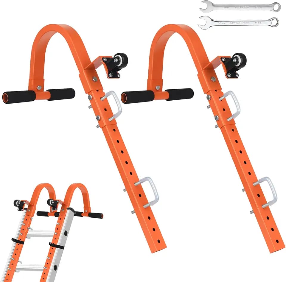 Ladder Stabilizer, Ladder Roof Hook with Wheel Ladder Hooks for Roof Ridge