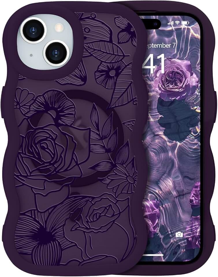 Magnetisch Handyhülle für iPhone 15 Hülle Dunkelviolett