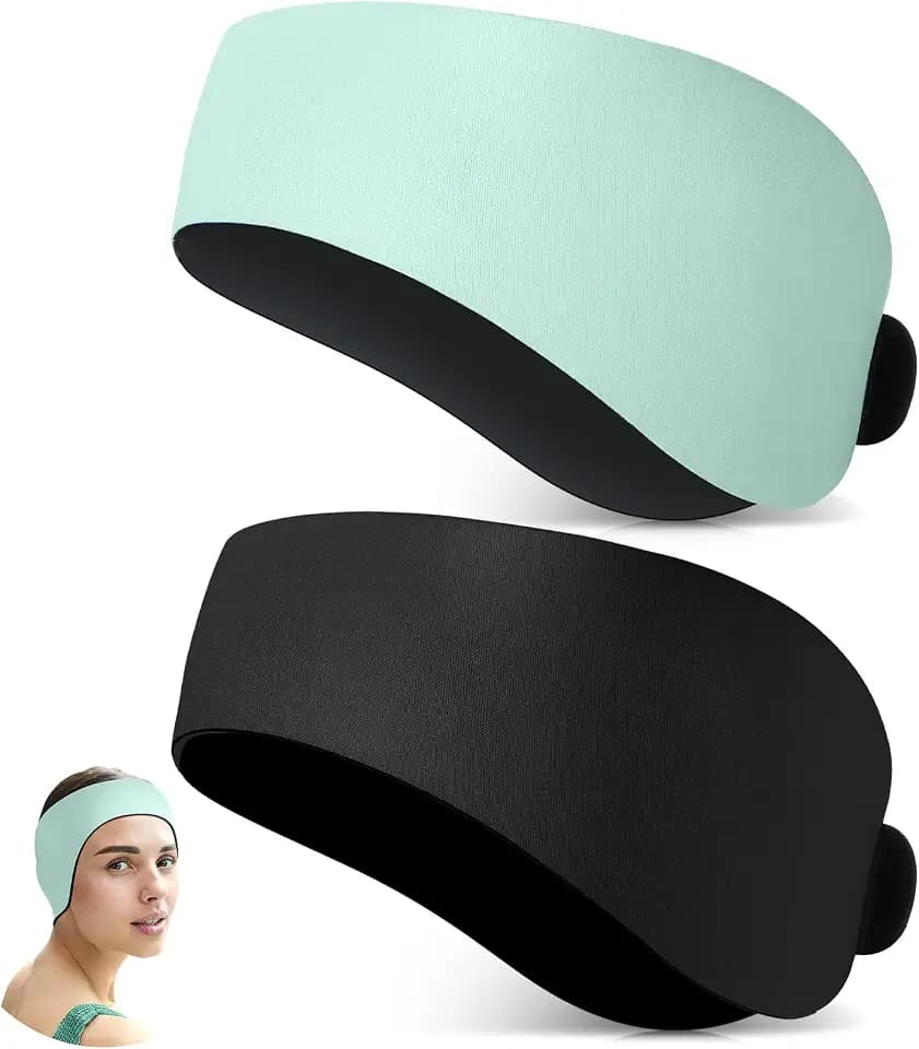 Lunmon 2 Pairs Adjustable Water Headbands for Swimming