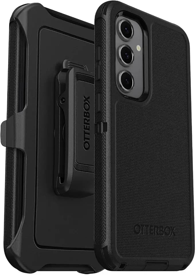 OtterBox Samsung Galaxy S24 FE (Only) - Defender Series Case - Black - Holster Clip Included - Rugged & Durable - with Port Protection - Non-Retail Packaging