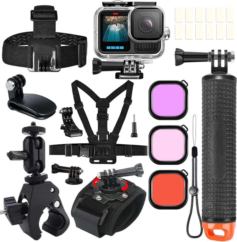 Zubehör Kit für Gopro Hero 13 12 11 10 9 Wasserdicht Tauchgehäuse