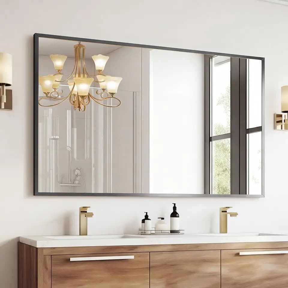 Sweetcrispy Bathroom Mirror, 30" x 48" Rectangle Wall Mount Mirrors